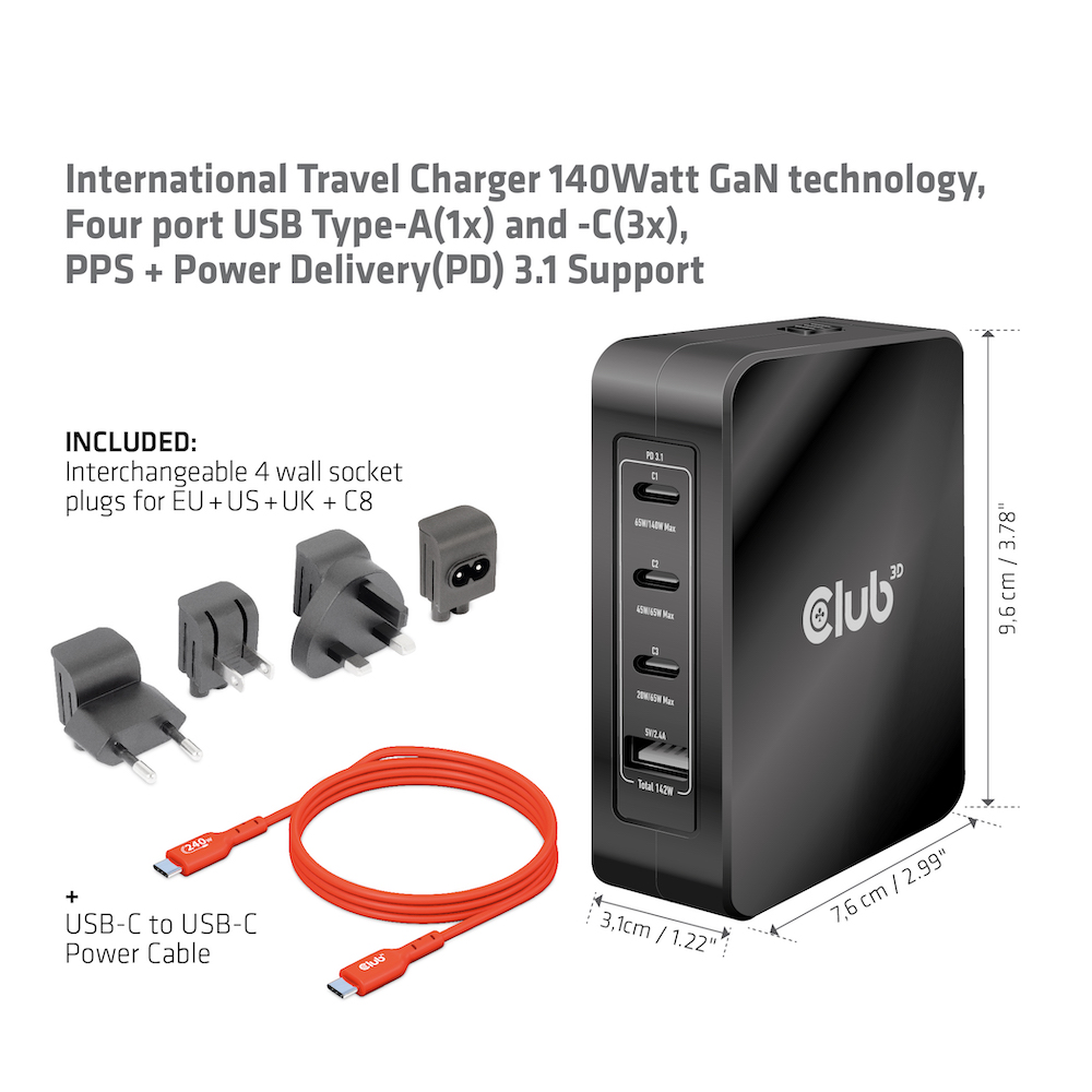 Club 3D Travel Charger 140W