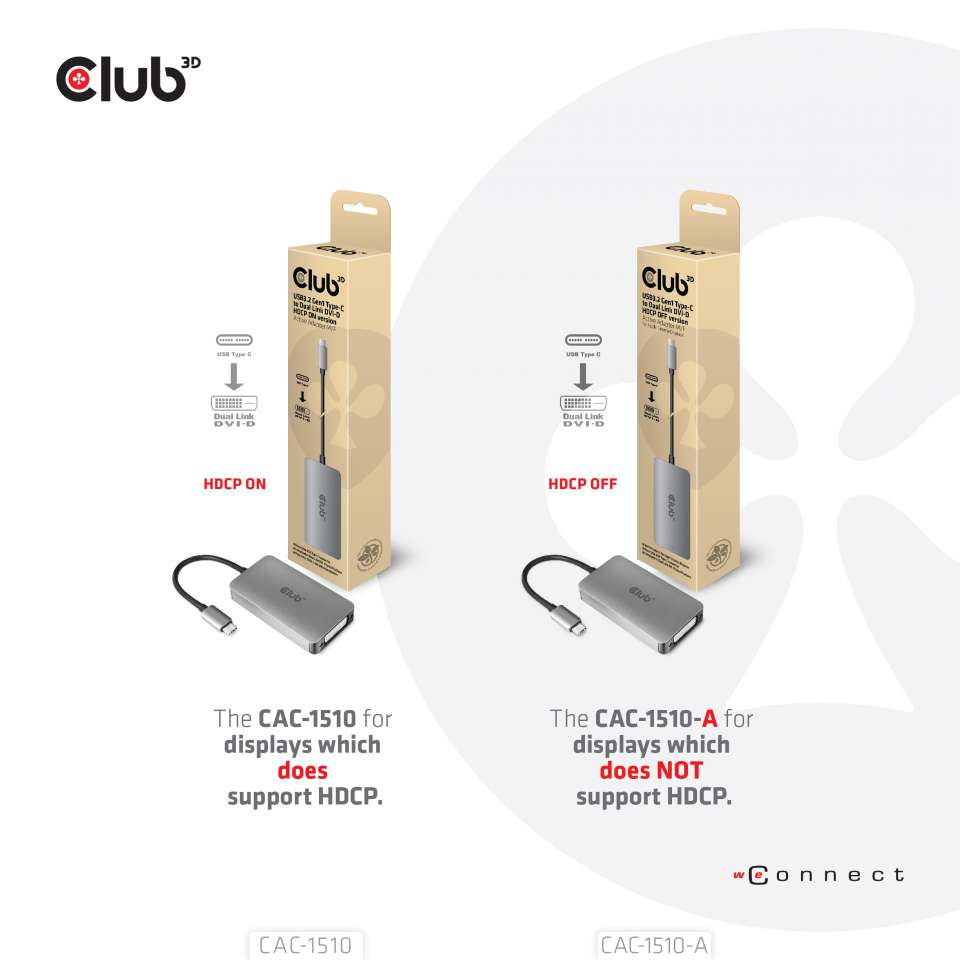 Club 3D USB-C auf DVI-D Adapter - HDCP ON