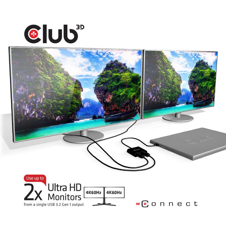 Club 3D Splitter USB-A auf 2 HDMI