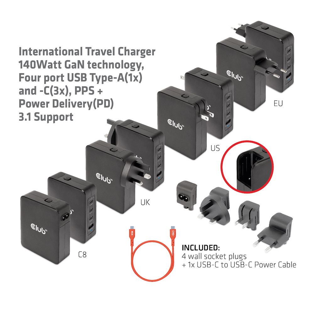 Club 3D Travel Charger 140W