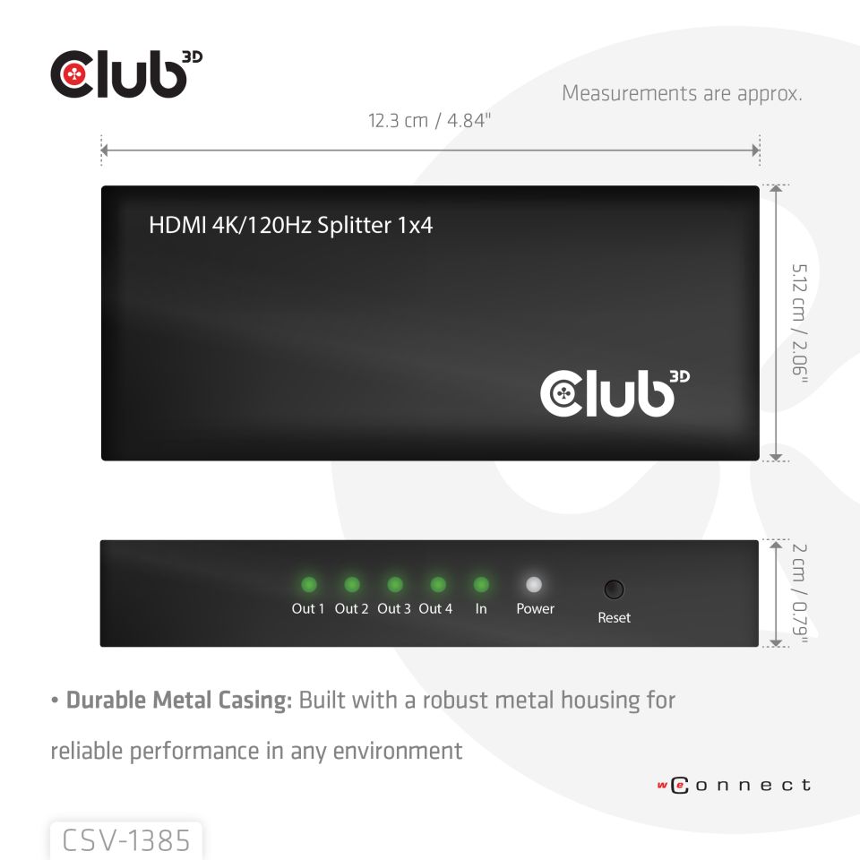 Club 3D Splitter 1 auf 4 HDMI