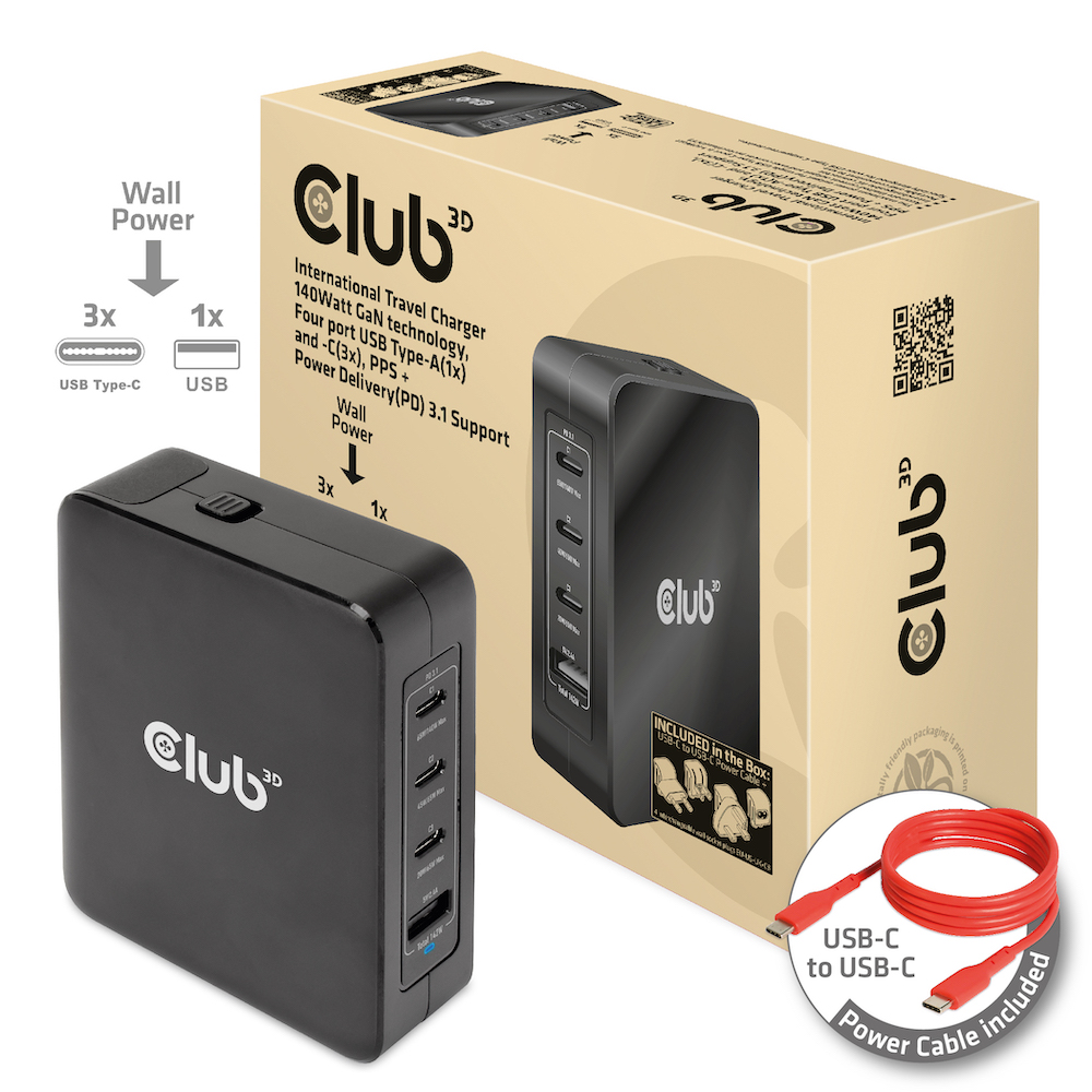 Club 3D Travel Charger 140W