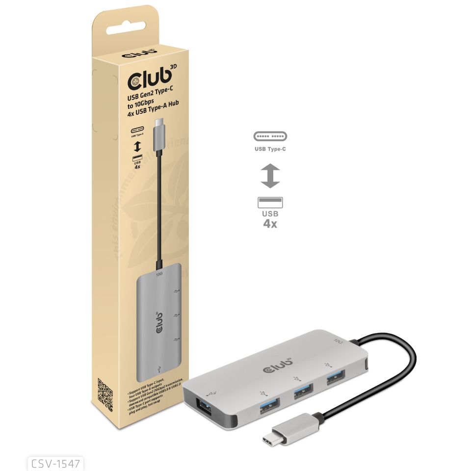 Club 3D USB-C HUB auf 4 USB-A