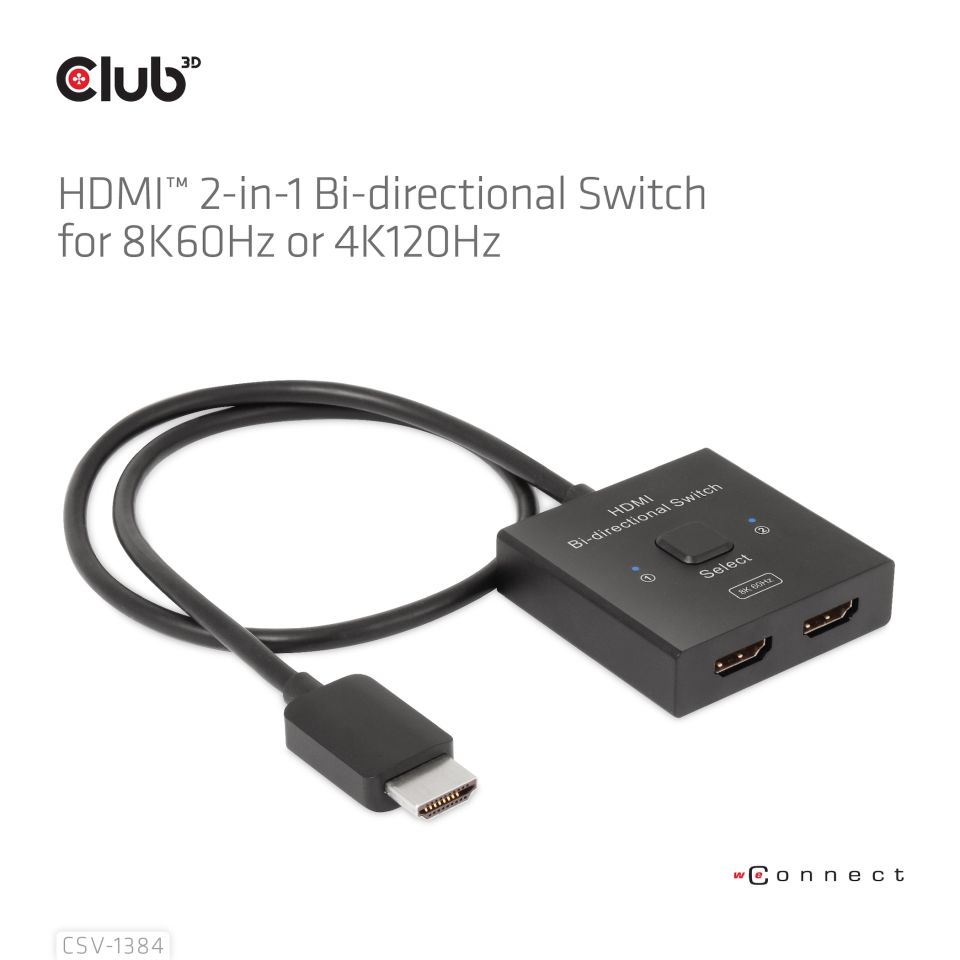 Club 3D Switch HDMI™ 2-in-1 bi-direktionaler 