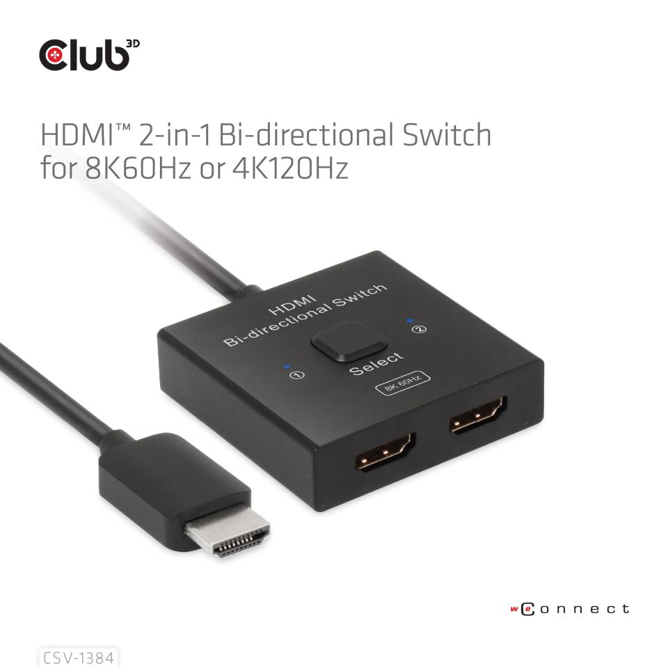 Club 3D Switch HDMI™ 2-in-1 bi-direktionaler 