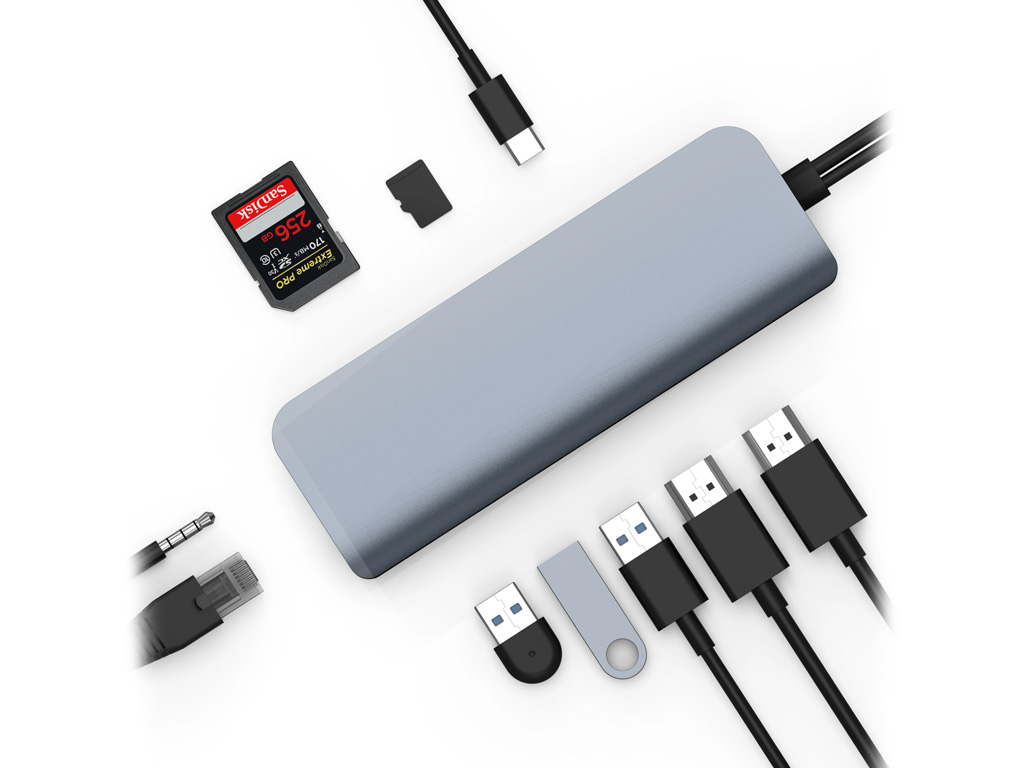 Hyper VIPER 10-in-2 USB-C Hub - Gray