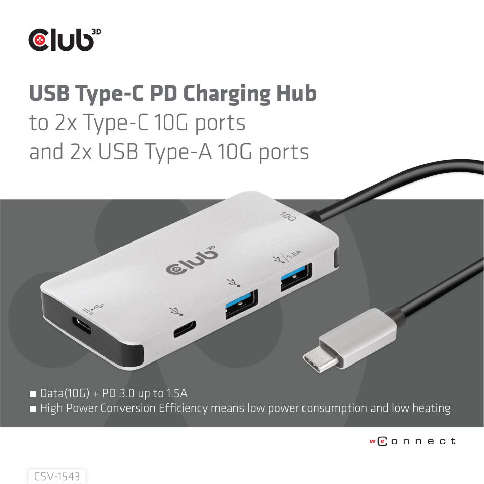 Club 3D USB-C Gen2 auf USB-A Data Hub