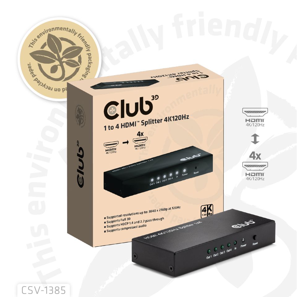 Club 3D Splitter 1 auf 4 HDMI