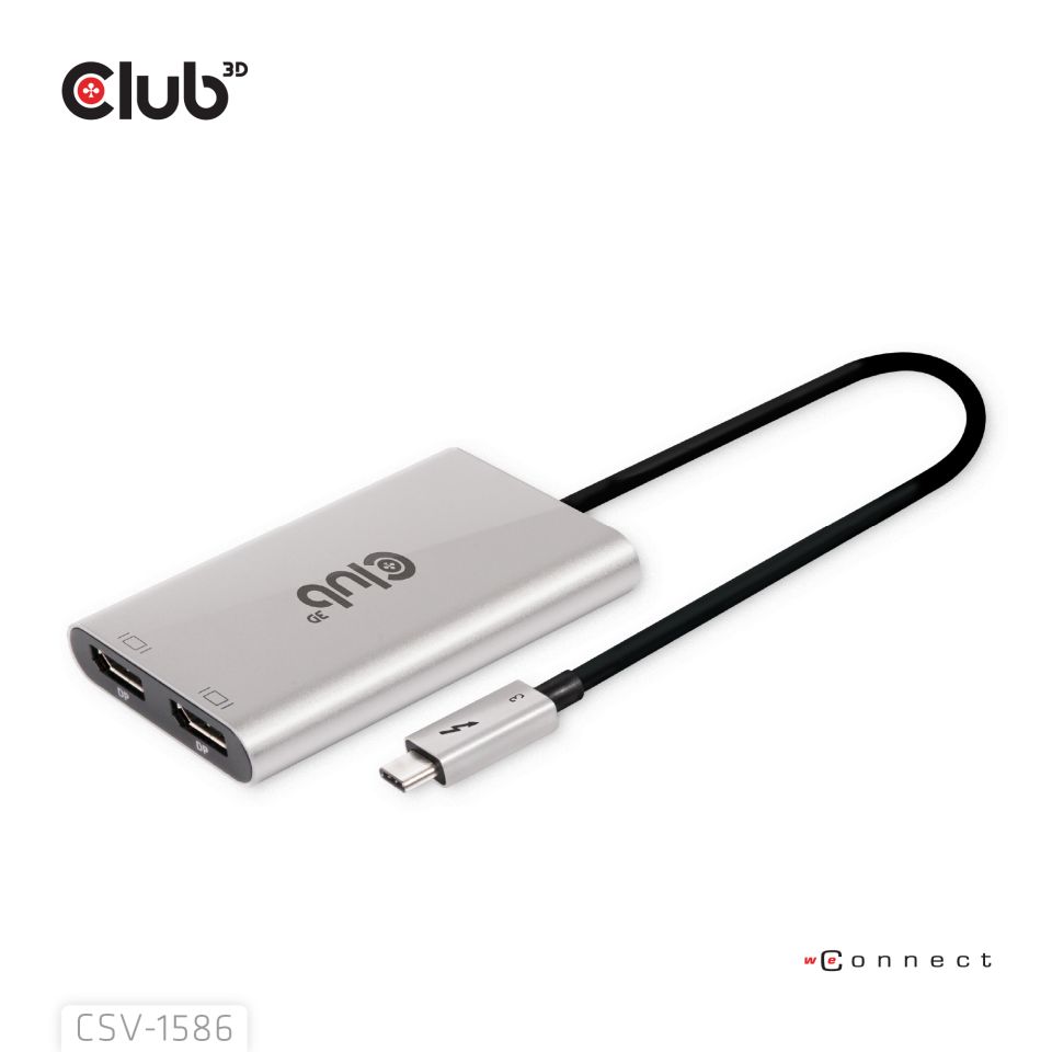 Club 3D Splitter Thunderbolt 3 zu Dual DisplayPort