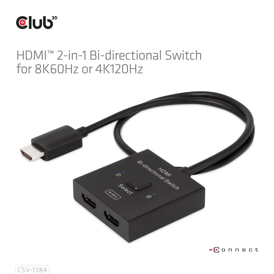 Club 3D Switch HDMI™ 2-in-1 bi-direktionaler 