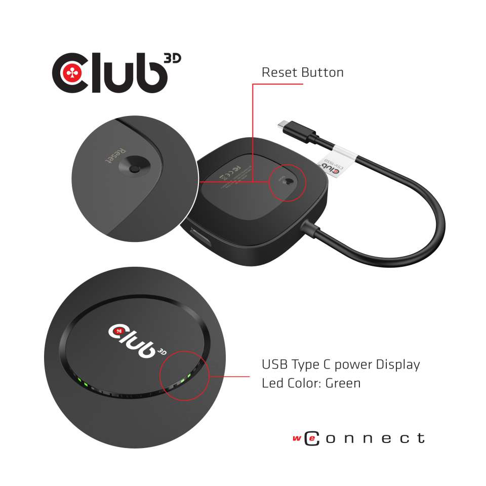 Club 3D Multi Stream Transport (MST) HUB - Tripple Display