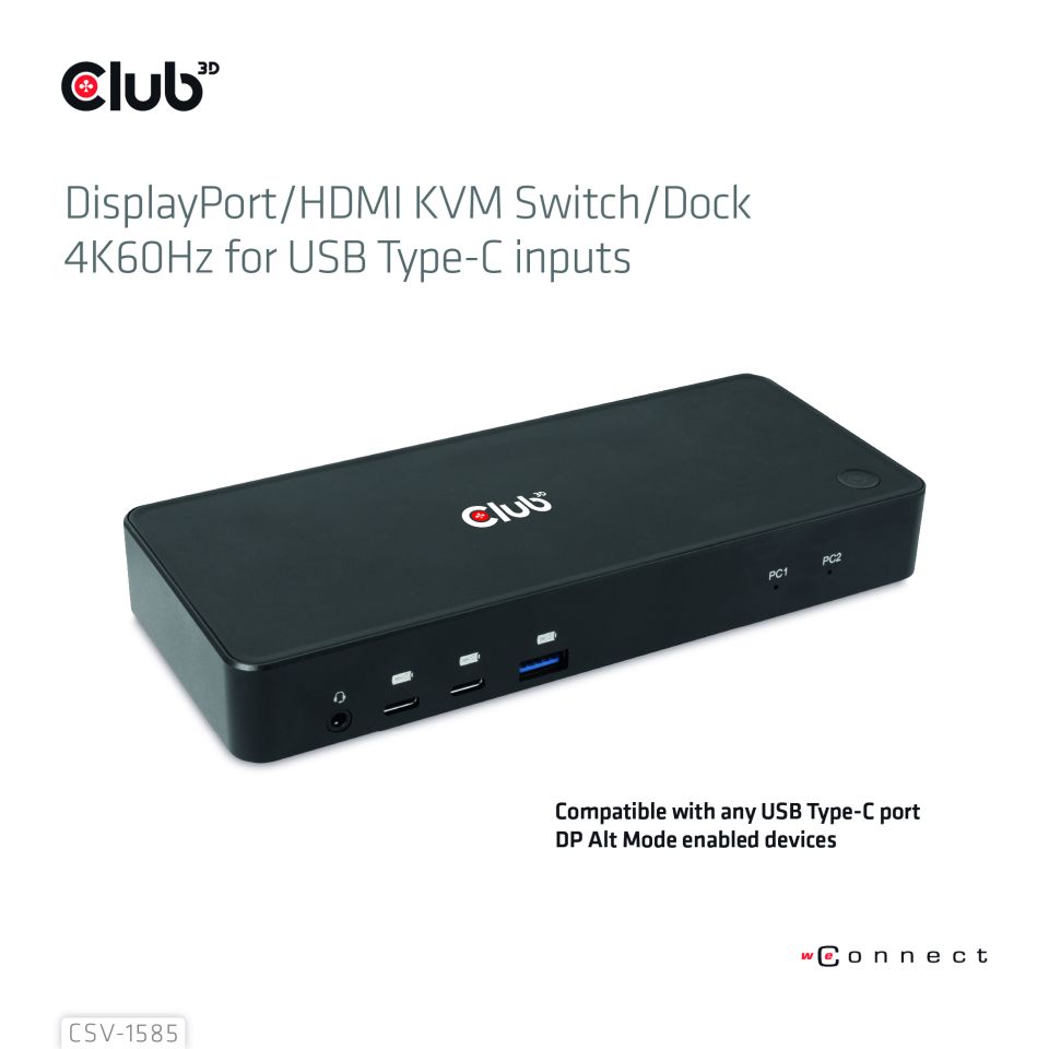 Club 3D KVM Switch - Dual HDMI 4K60Hz