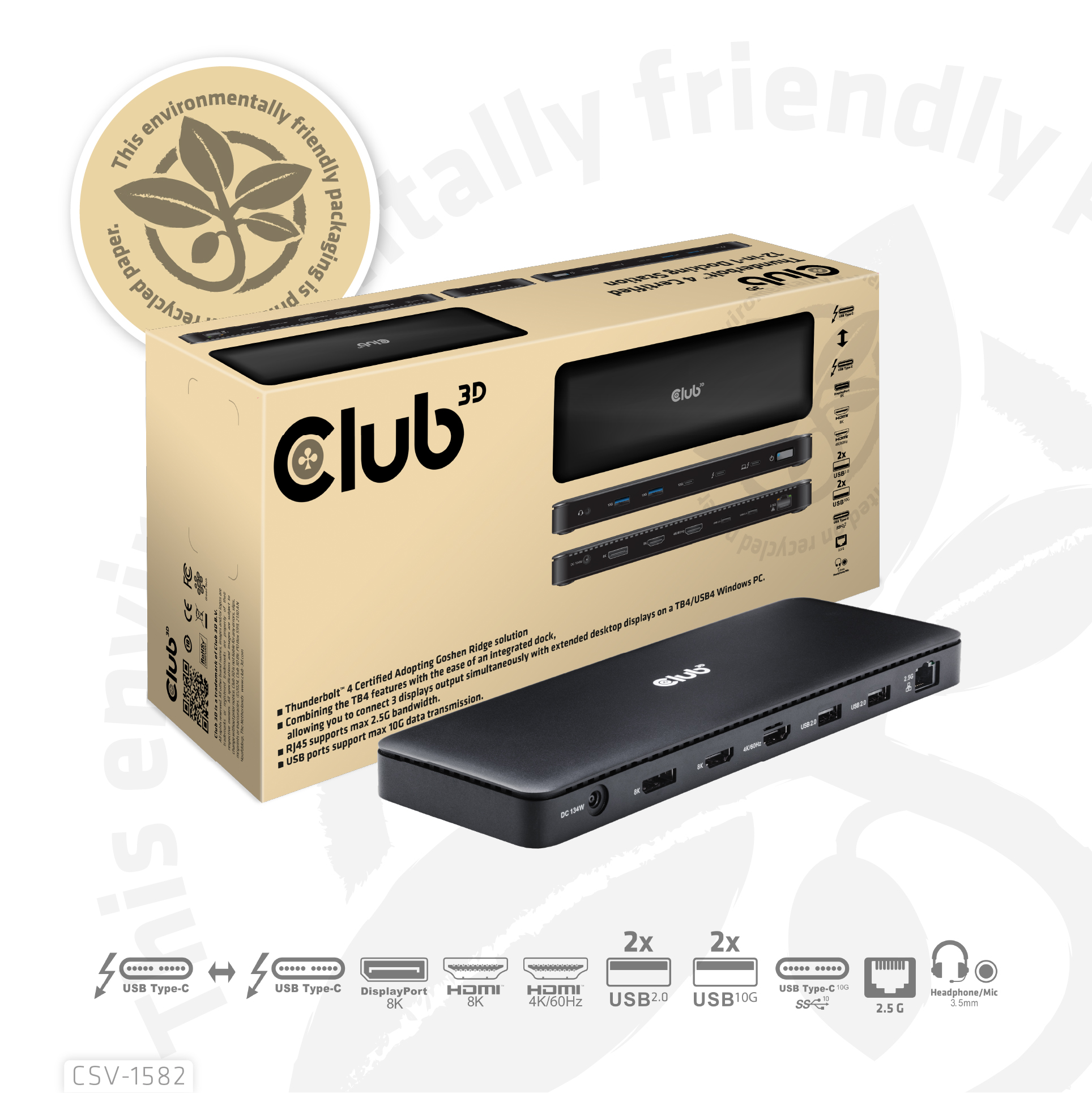 Club 3D Thunderbolt 4 - 12-in-1 DockingStation