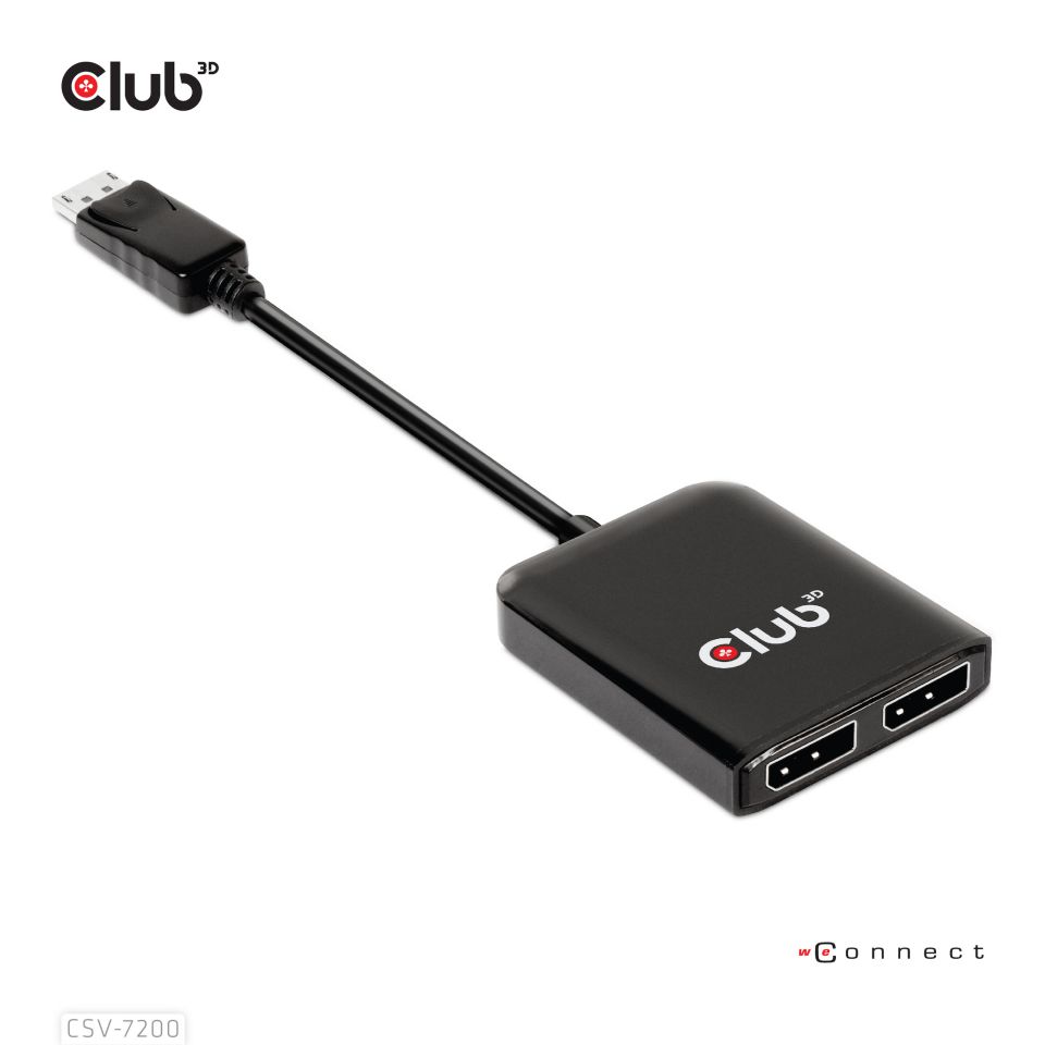 Club 3D Multi Stream Transport (MST) HUB - Dual DisplayPort 