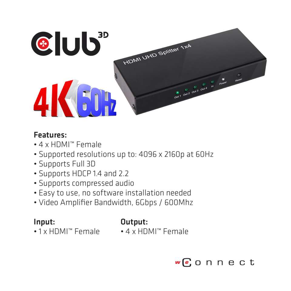 Club 3D  HDMI Switchbox 4 Ports