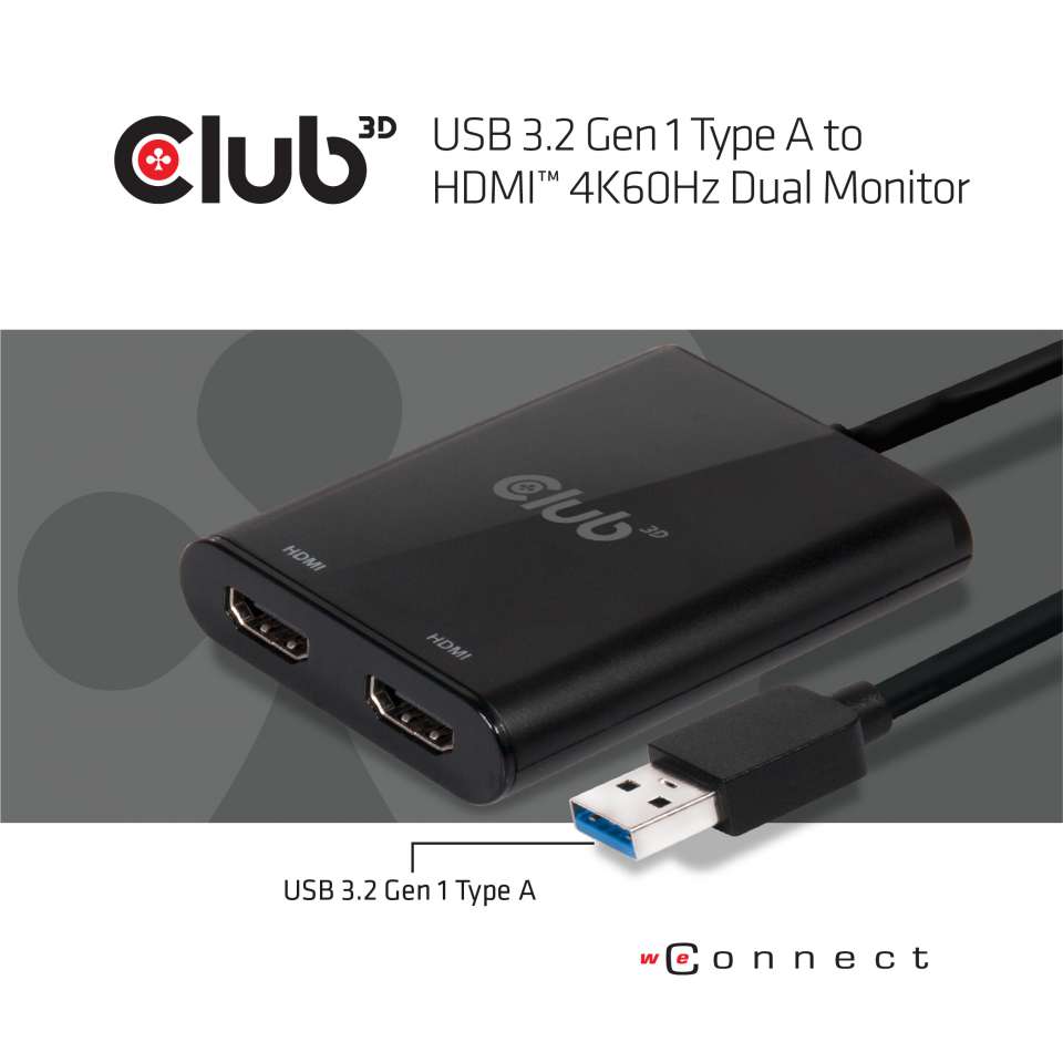 Club 3D Splitter USB-A auf 2 HDMI