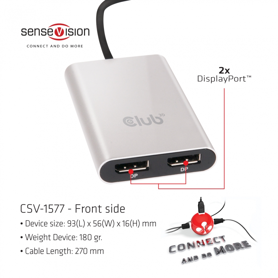 Club 3D USB Type Thunderbolt™ 3 auf DP 1.2